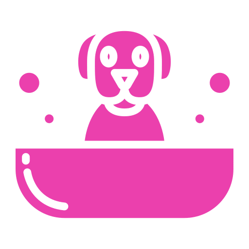 Icon repr&eacute;sentant un chien dans une baignoire